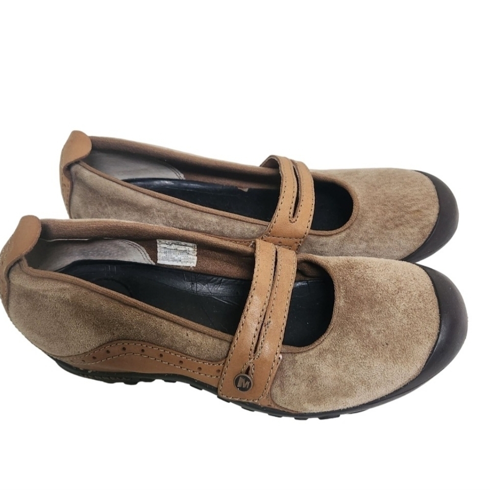 Merrell Plaza Bandeau Suede Mary Jane Wedge Shoes Size 8